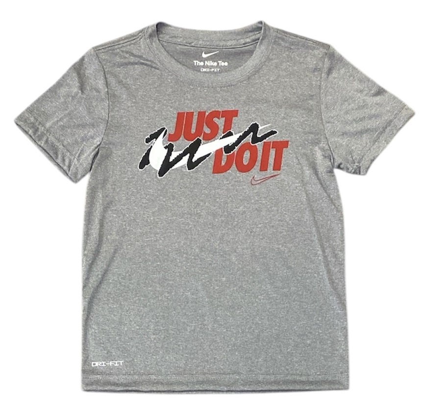 Nike Grey Red Futura Logo Dri Fit SS Tee Tod/Youth