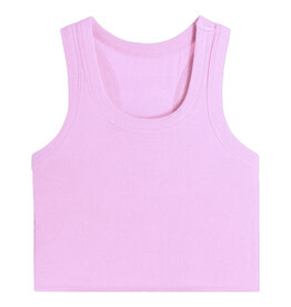 Suzette Lt Pink Ribbed Cropped Tank Top