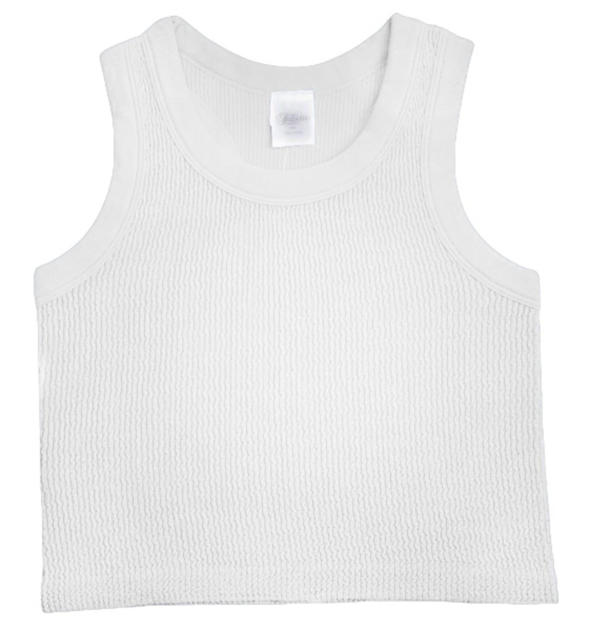 Suzette White Smocked Ribbed Tank