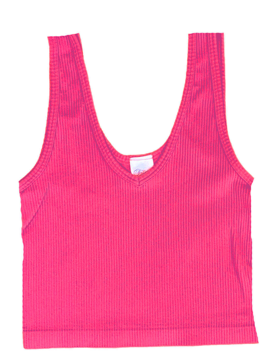 Suzette Fuscia Rib Crop Tank Top One Size - Precious Cargo Suzette Fuscia Rib Crop Tank Top One Size - Precious Cargo