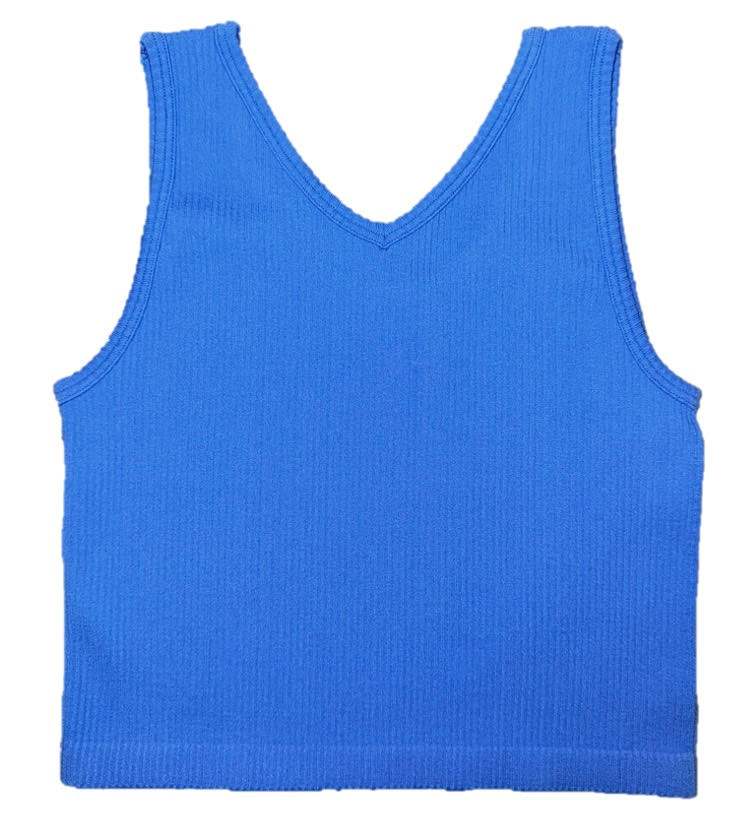 Suzette Cool Blue Reversible Seamless Tank O/S