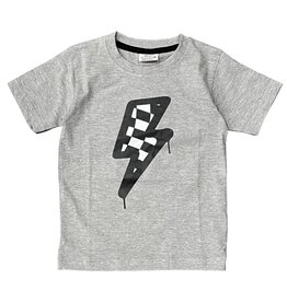 Mish Grey Check Bolt Infant Tee