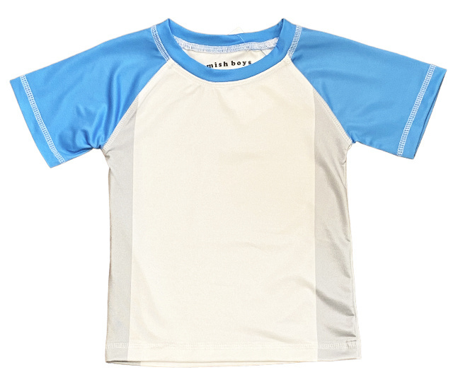Mish Wht/Neon Blue Infant Rashguard