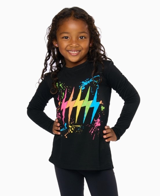 Malibu Sugar Black  Bolt Splatter Top