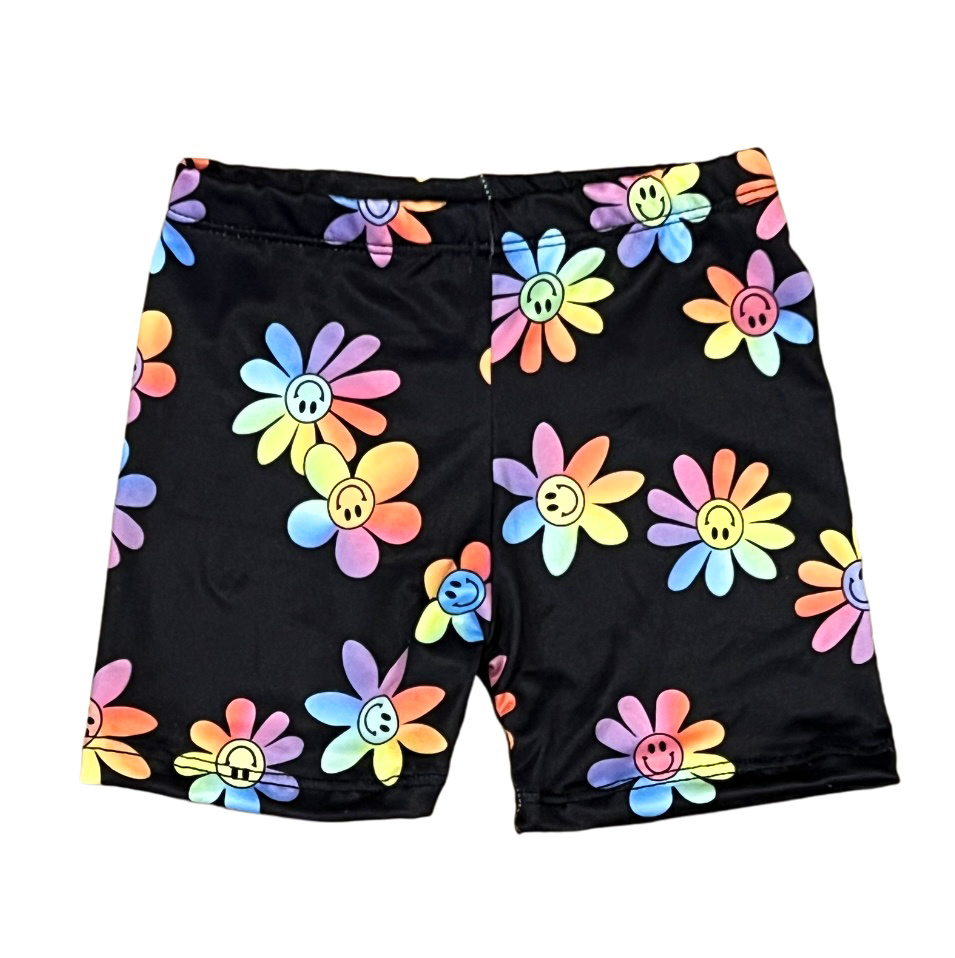Social Butterfly Blk Happy Daisy Infant Bike Shorts