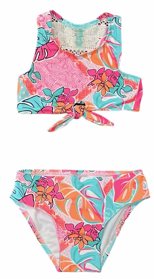 Coral & Reef Neon Tropic Knot Swimsuit