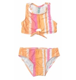 Coral & Reef Sherbert Stripe Knot Bikini
