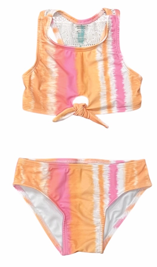 Coral & Reef Sherbert Stripe Knot Bikini