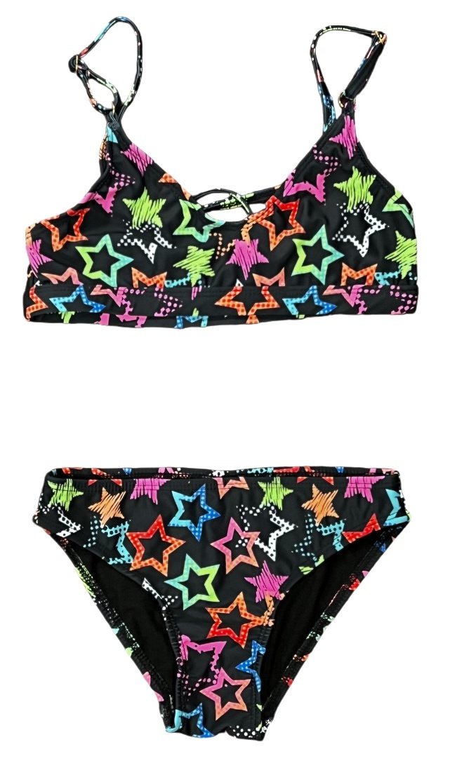 Coral & Reef Neon Stars Strappy Bikini