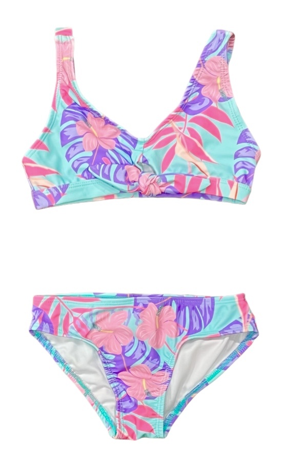 Coral & Reef Teal Bright Paradise Knot Bikini