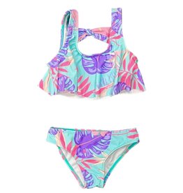Coral & Reef Teal Bright Paradise Ruffle Bikini