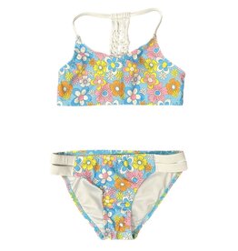Coral & Reef Chic Floral Crochet Back Swimsuit