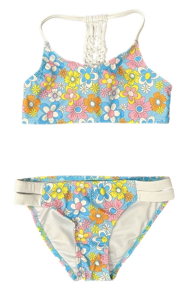 Coral & Reef Chic Floral Crochet Back Swimsuit