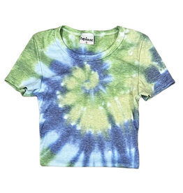 Firehouse Blue/Grn Swirl Ribbed Top