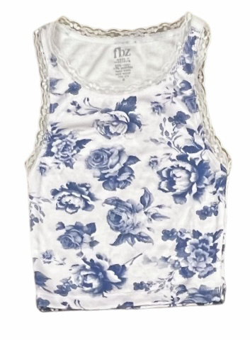 FBZ  Blue Toile Ribbed Tank