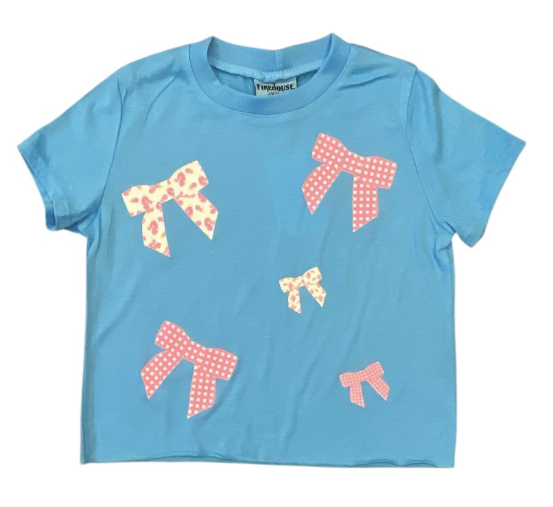 Firehouse Bright Aqua Bow Tee