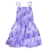 FBZ Purp TD Chiffon Ruched Backtie Dress