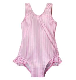 Flap Happy Pink Stripe Ruffle Infant Swimsuit