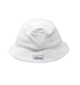 Flap Happy White Terry Bucket Hat