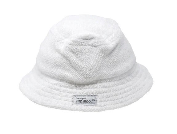 Flap Happy White Terry Bucket Hat