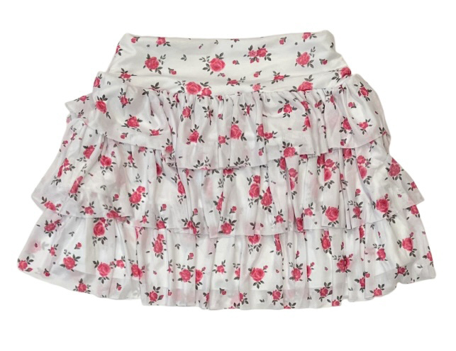 FBZ Raspberry Floral Mesh Skirt