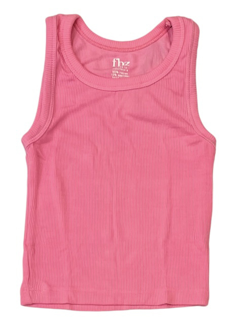 FBZ Neon Coral Ribbed Tank Top