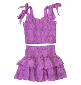 FBZ Neon Purple Eyelet Skirt Set