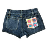 FBZ Crochet Patch Denim Shorts
