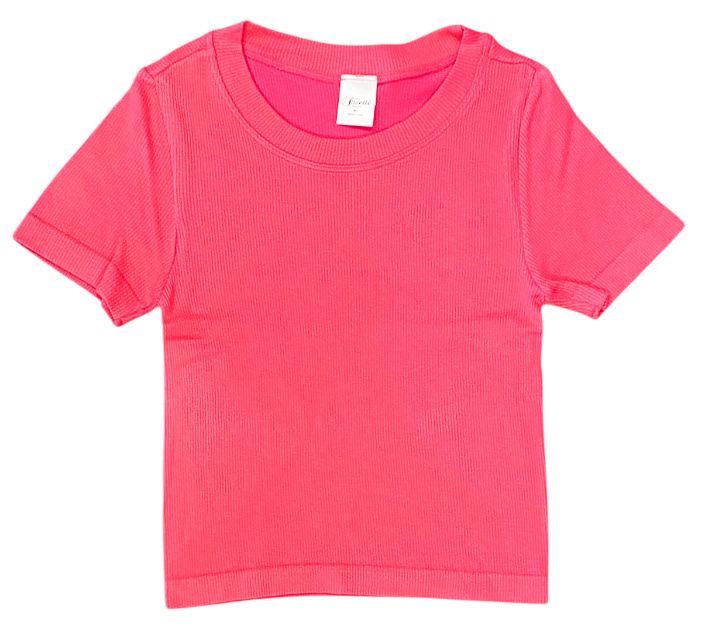 Suzette Azalea Pink Seamless Ribbed Top