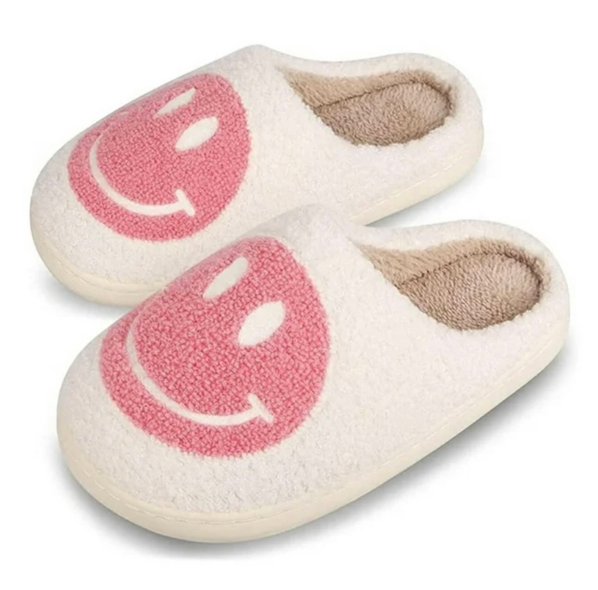 Pink Smiley Slippers