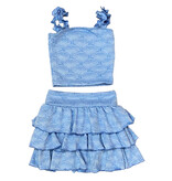 FBZ Blue Textured Skirt Set