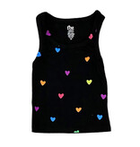 FBZ Black Multi Heart Ribbed Tank