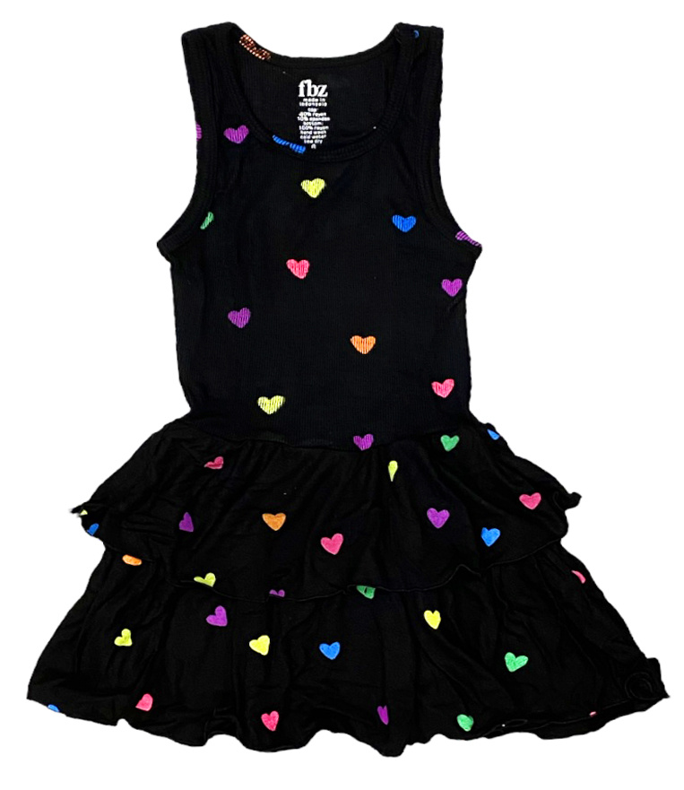 FBZ Black Multi Heart Dress