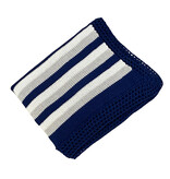 Gita Navy/White/Grey Striped Blanket