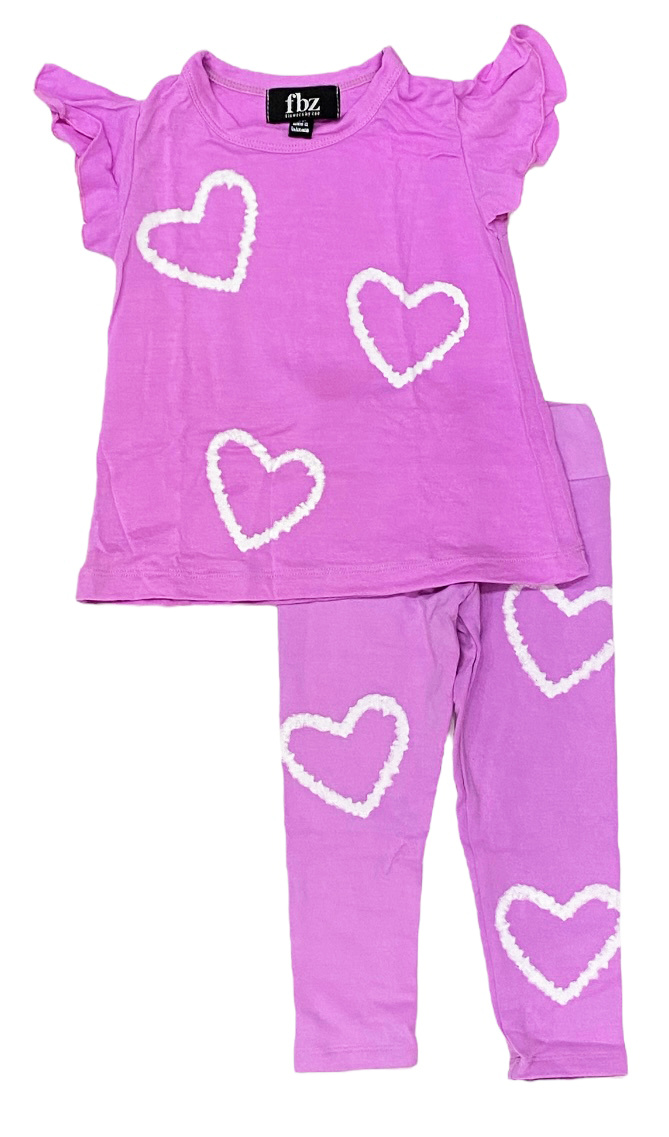 FBZ Neon Purple TD Heart Inf Legging Set