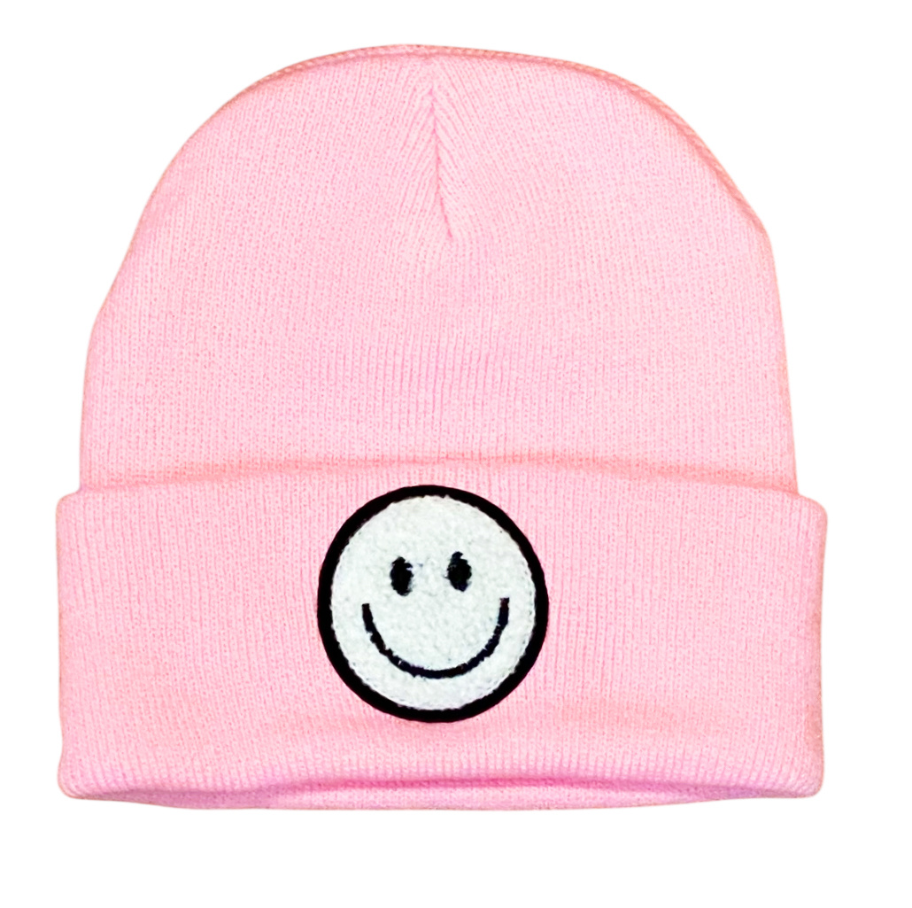 Pink Smiley Patch Hat