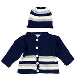 Gita Navy/White/Grey Striped Sweater Set