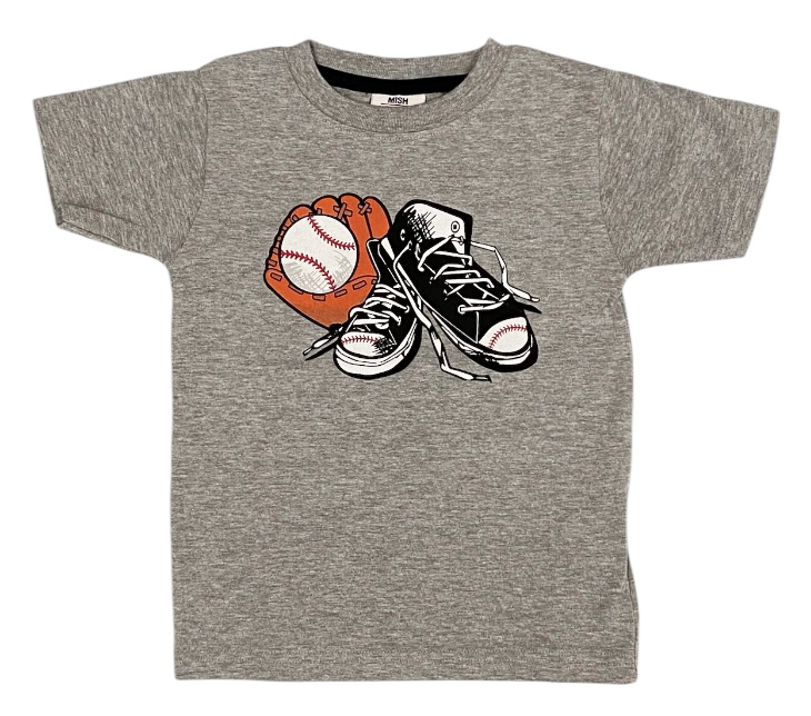Mish Grey Baseball Kicks Infant Tee