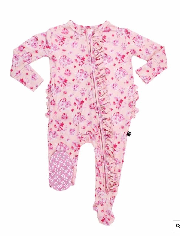 Lev Baby Eliana Ruffle Zip Footie