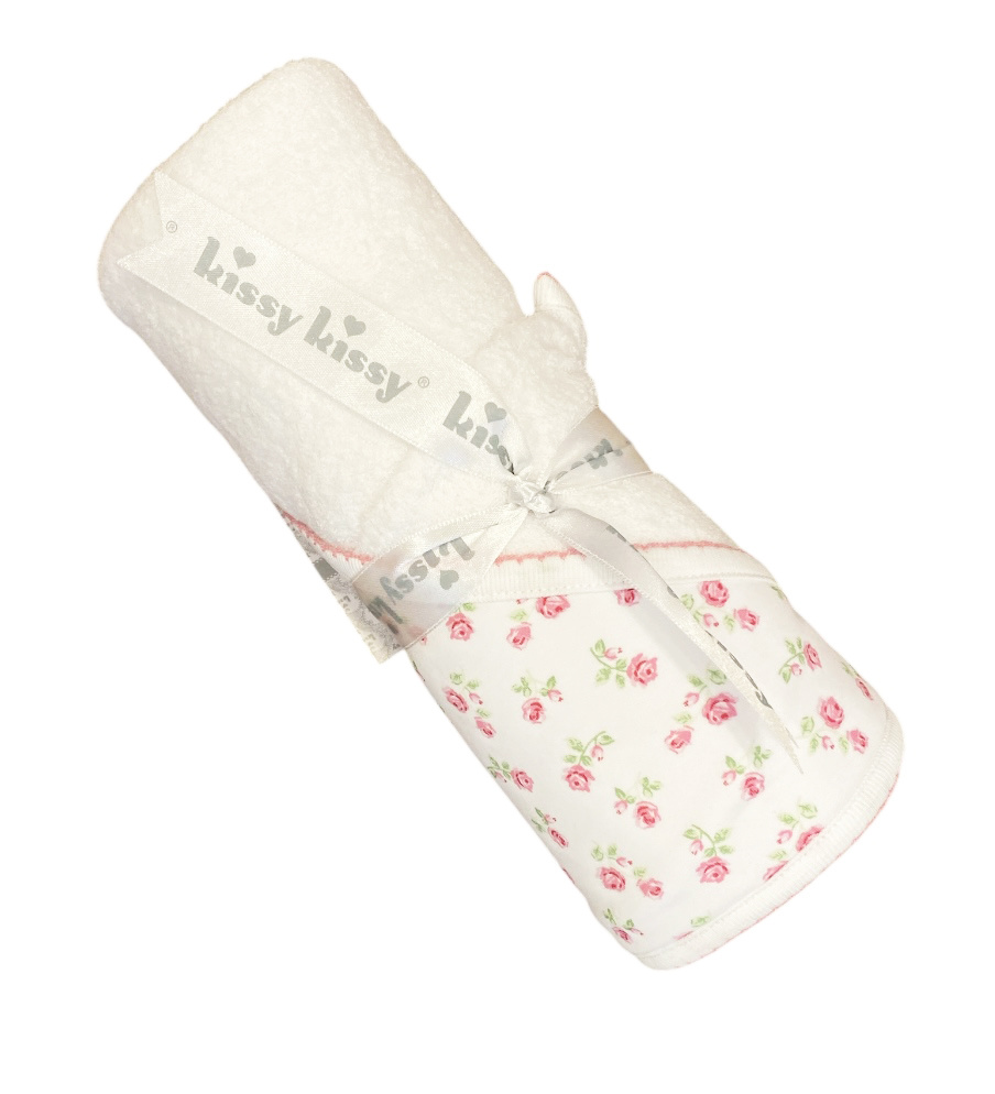 Kissy Kissy Rosy Roses Hooded Towel w/mitt set