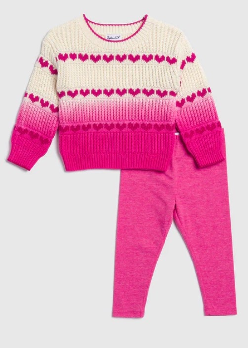 Splendid Ombre Hearts Sweater Set