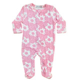 Little Mish Pink Flower Smiley Footie