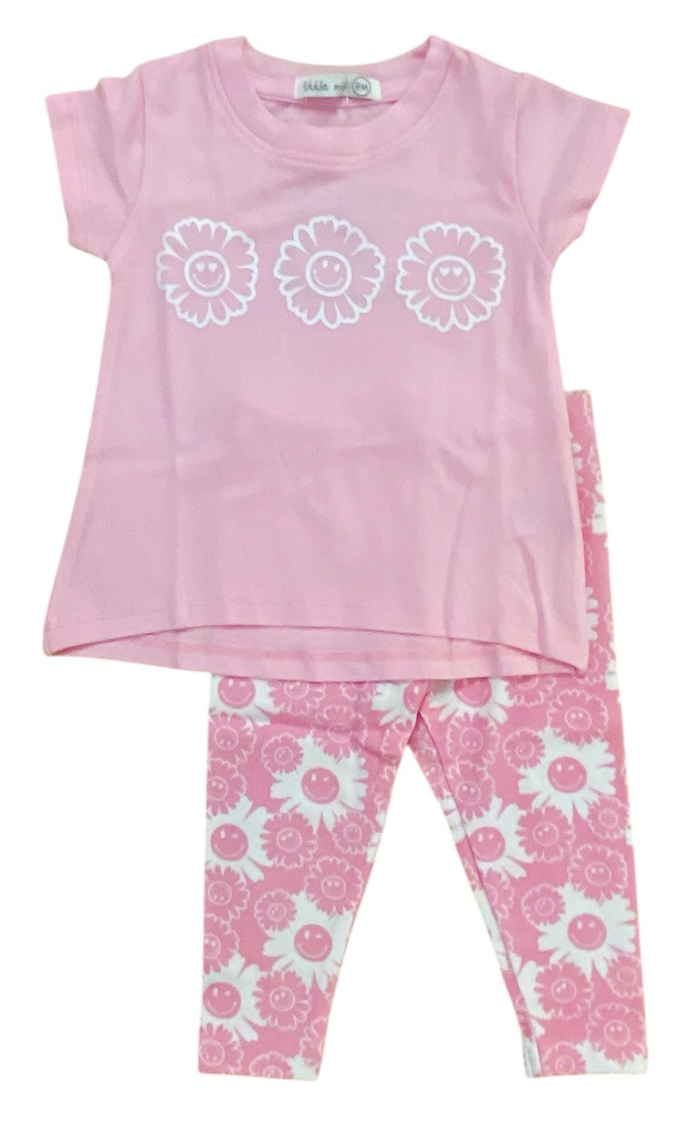 Little Mish Flower Smiley Legging Set