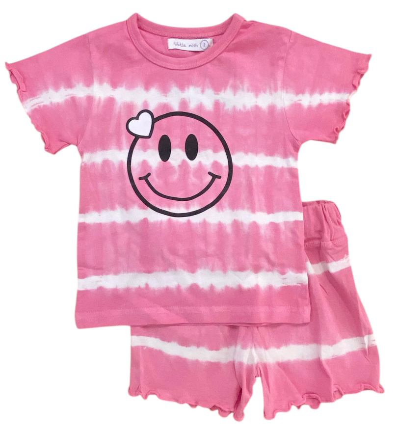 Little Mish Stripe Smiley Infant Short Set