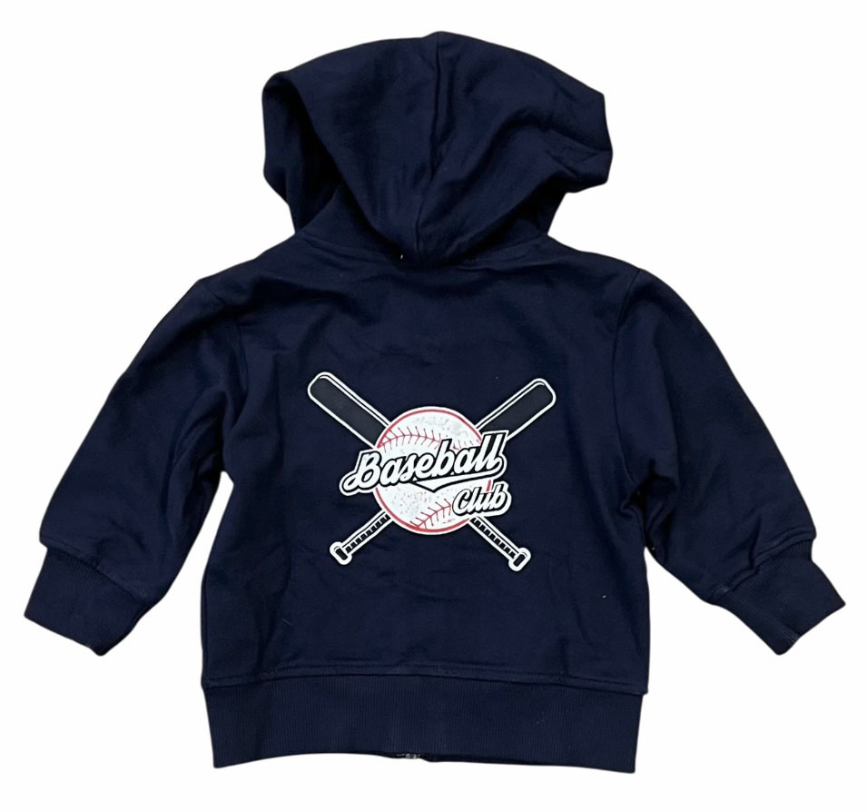 Mish Navy Baseball Patch Zip Hoodie