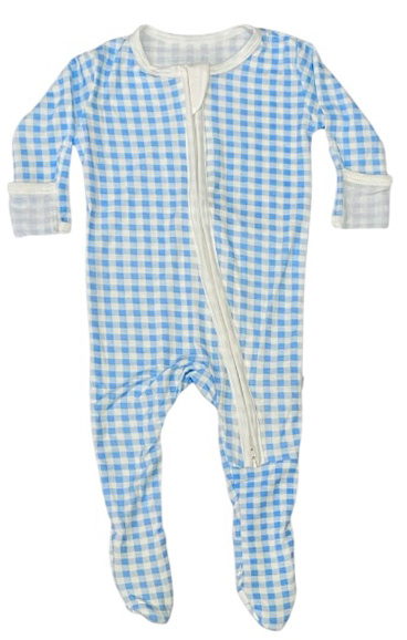 Kickee Blue Gingham Footie