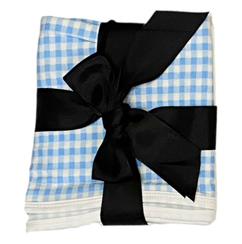 Kickee Blue Gingham Swaddle Blanket