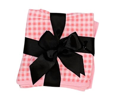 Kickee Pink Gingham Swaddle Blanket