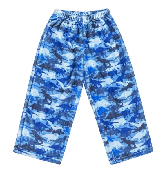 Comfy Cozy Blue Camo Dino Plush Pants