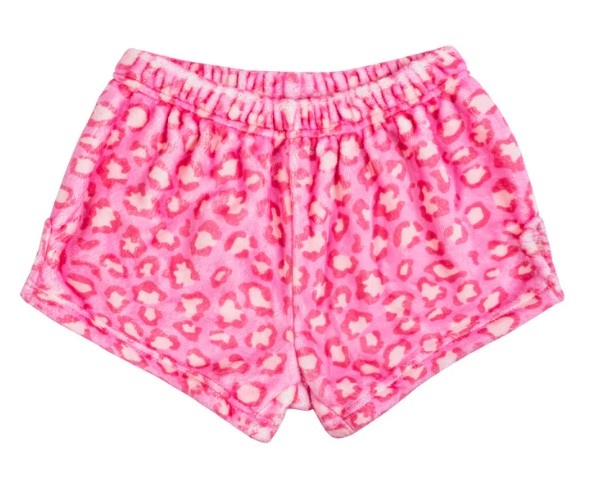 Comfy Cozy Pink Leopard Plush Shorts